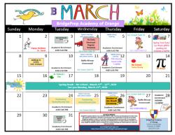 BPA of Orange 2019-2020 March Calendar 